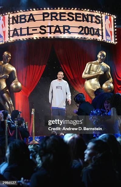 Jason Kidd of the New Jersey Nets during player introductions prior to the 2004 NBA All-Star Game February 15, 2004 at the Staples Center in Los...