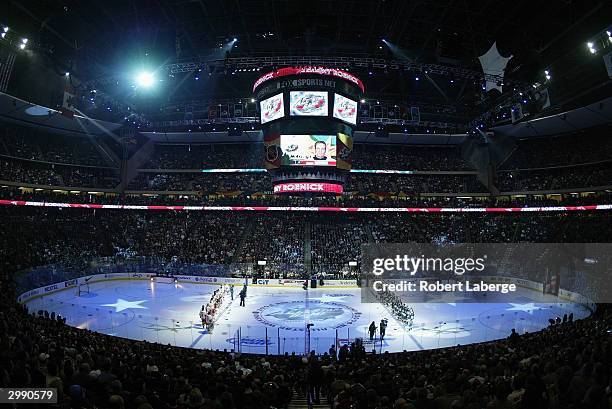 The Eastern Conference and Western Conference All-Stars are announced prior to the 54th NHL All-Star Game on February 8, 2004 at the Xcel Energy...