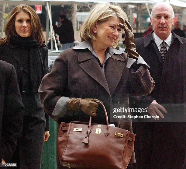 Martha Stewart arrives at federal court with daughter Alexis Stewart and her security guard February 20, 2004 in New York City. One of Martha Stewart...