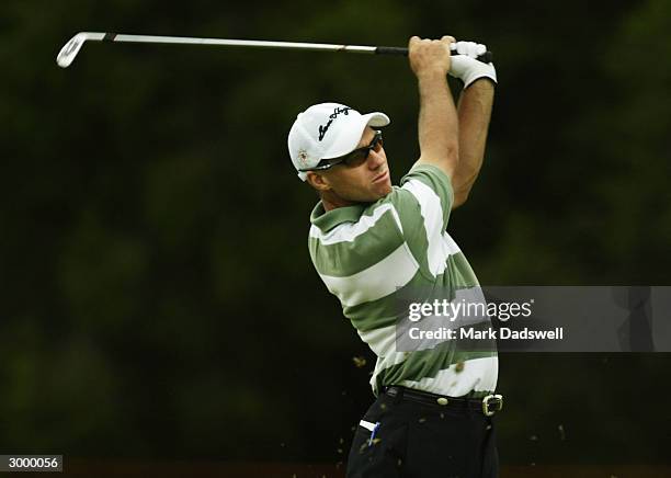 Andrew Tschudin of Australia in action during day three of the Jacobs Creek Open at Kooyonga Golf Club February 21, 2004 in Adelaide, Australia. .