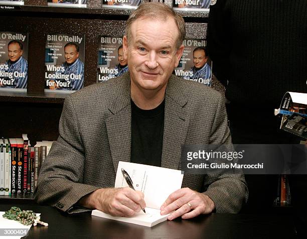 Bill O'Reilly sign copies of "Who's Looking Out For You ?" February 20, 2004 at Barnes and Noble at the Grove in Los Angeles, California.