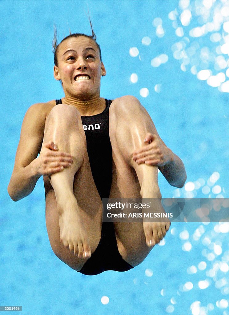 Italy's Tania Cagnoto dives at the final