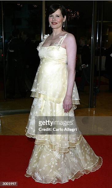 Actress Geena Davis attends the 6th Annual Costume Guild Awards in the International Ballroom at the Beverly Hilton Hotel February 21, 2004 in...