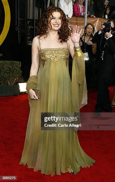 Actress Debra Messing attends the 10th Annual Screen Actors Guild Awards at the Shrine Auditorium on February 22, 2004 in Los Angeles, California.