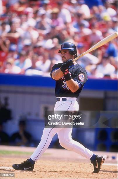 Mike Piazza of the New York Mets in action during a agme against the Milwaukee Brewers at Shea Stadium in Flushing, New York. The Mets defeated the...