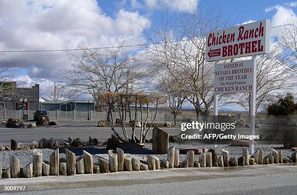 This undated photo shows the entrance to the Chicken Ranch, a lisensed brothel in Pahrump, Nevada. The ranch, is one of some three dozen brothels in...