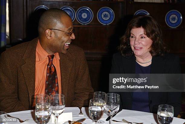 Academy's New York Events Director Patrick Harrison dines with actress Marsha Mason at The New York Oscar Party Tasting at Le Cirque 2000 February...