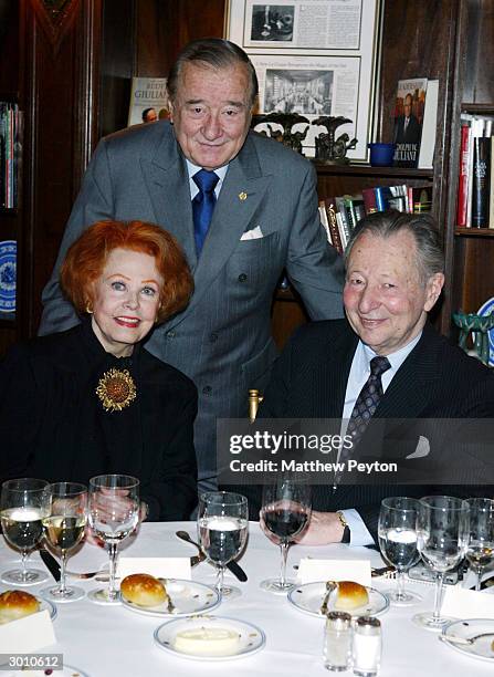Actress Arlene Dahl, Le Cirque 2000 Director Sirio Maccioni and Chair of the Academy's New York Events Committee Arthur Manson attend The New York...
