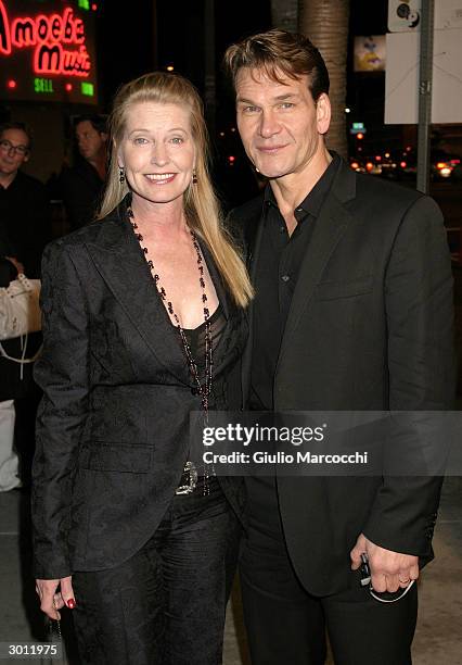 Actor Patrick Swayze attends the Los Angeles premiere of "Dirty Dancing: Havana Nights" February 23, 2004 in Hollywood, California.