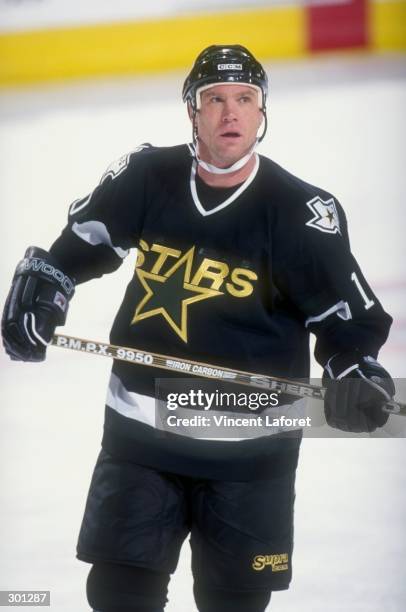 Center Brian Skrudland of the Dallas Stars in action during a game against the Phoenix Coyotes at the America West Arena in Phoenix, Arizona. The...