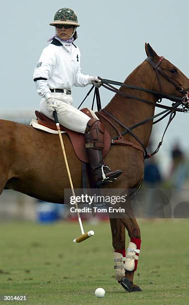 Yr old Dawn Maria Laurel playing polo at International Polo Club Palm Beach February 6, 2004 in Wellington, Florida.