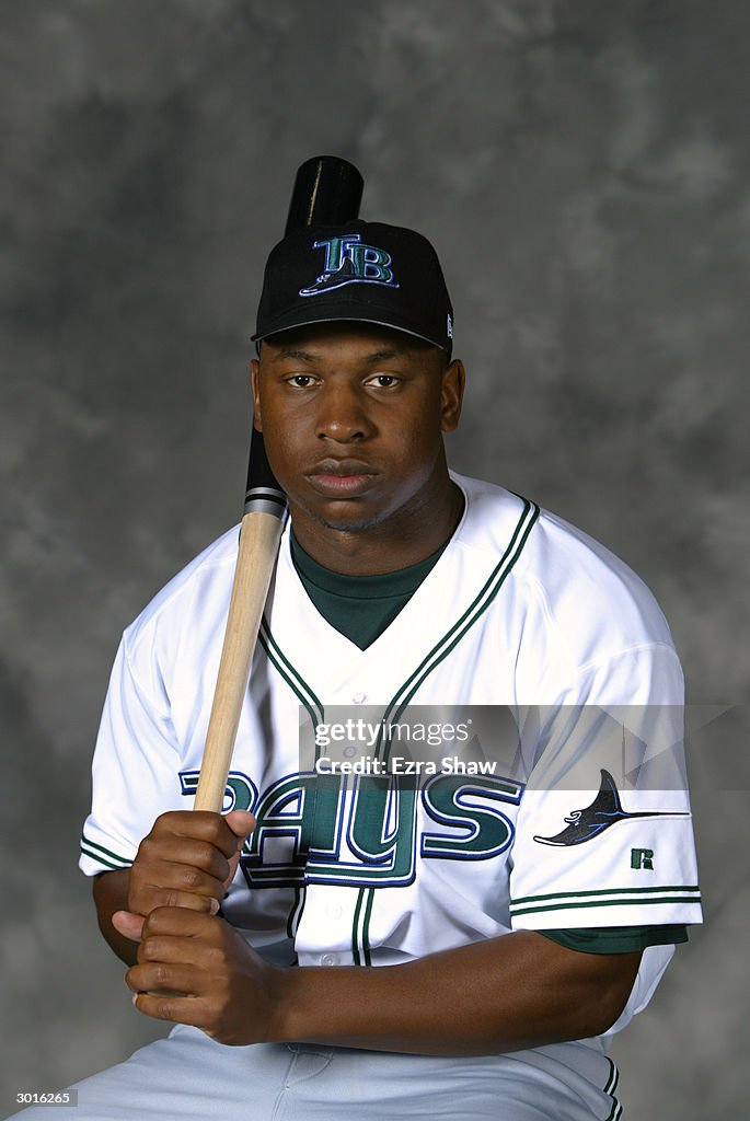 Devil Rays Frank Delmon Young of the Tampa Bay Devil Rays poses for a portrait on ...