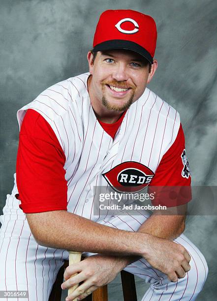 Sean Casey of the Cincinnati Reds poses for a portrait during the Red's Photo Day at their spring training facility on February 26, 2004 in Sarasota,...