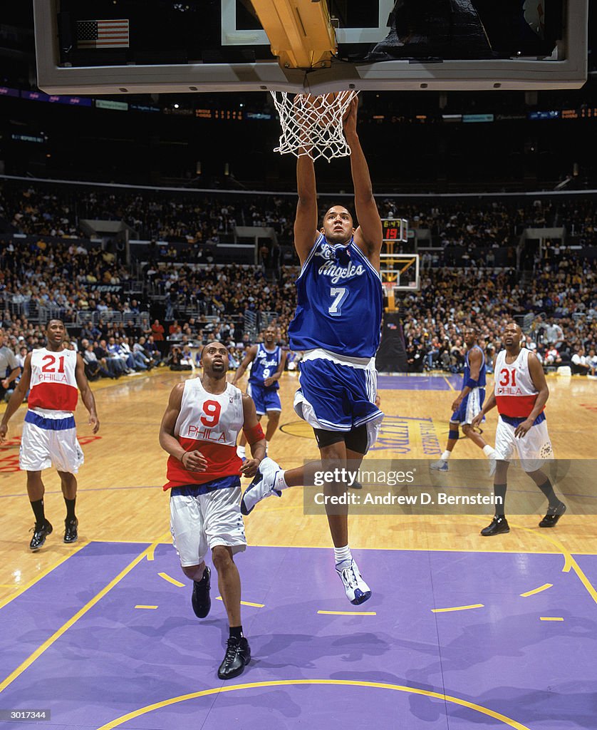Brian Cook Rockets Brian Cook of the Los Angeles Lakers goes to the hoop against the ...