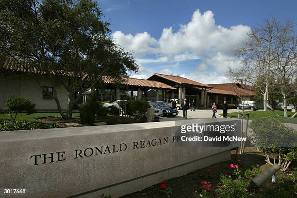 The front of the Ronald Reagan Presidential Library and Museum is shown February 26, 2004 in Simi Valley, California. National Security Advisor, Dr....
