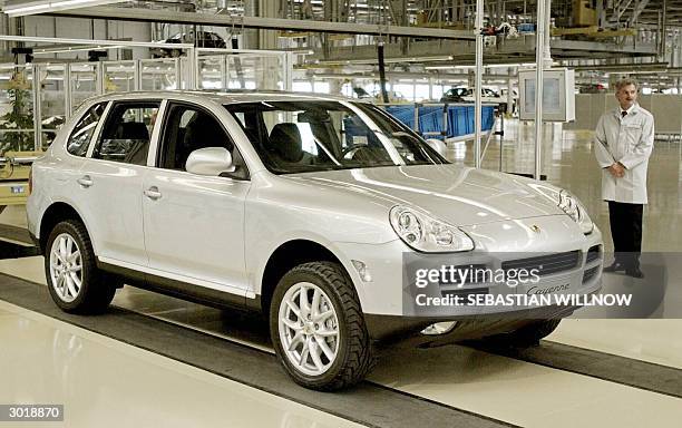 - Picture taken 20 August 2002 shows the 4x4 Porsche Cayenne at the Porsche plant in the eastern town of Leipzig. Porsche recalled 22.158 units...