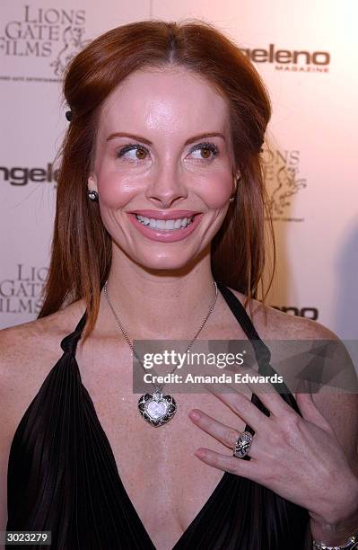 Actress Phoebe Price arrives at the Angeleno Magazine and Lion Gates' pre-Oscar party February 27, 2004 at the Skybar in West Hollywood, California.