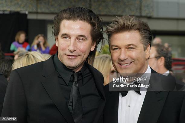 Actors and brothers Billy and Alec Baldwin attend the 76th Annual Academy Awards at the Kodak Theater on February 29, 2004 in Hollywood, California.