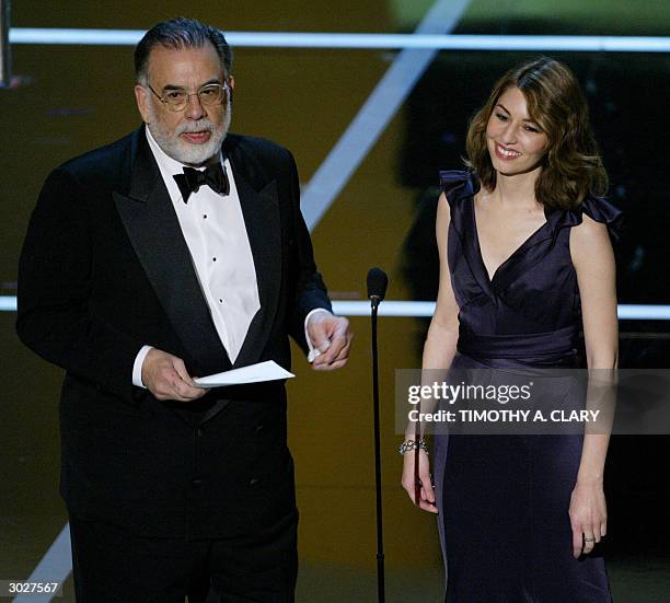 United States: Film Director Francis Ford Coppola and his daughter Director Sofia Coppola present an Oscar during the 76th Academy Awards show 29...
