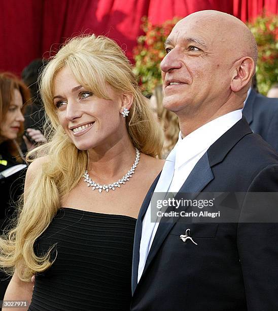 British actor Ben Kingsley with wife Alexandra Christmann attend the 76th Annual Academy Awards on February 29, 2004 at the Kodak Theater, in...