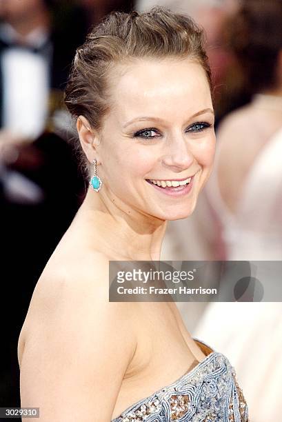 Actress Samantha Morton attends the 76th Annual Academy Awards at the Kodak Theater on February 29, 2004 in Hollywood, California.