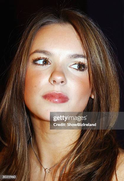 Hollyoaks actress Jodi Albert poses at a photocall prior to The Meteor Ireland Music Awards at the Point Theatre, Dublin, Ireland March 01 2004.