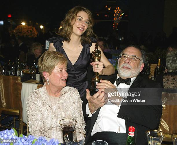 Director Francis Ford Coppola , his wife Eleanor and their daughter Best Original Screenplay winner Sofia Coppola attend the 76th Annual Academy...