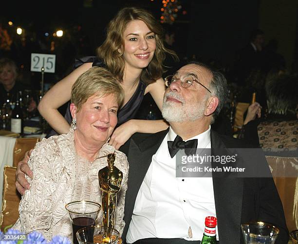 Director Francis Ford Coppola , his wife Eleanor and their daughter Best Original Screenplay winner Sofia Coppola attend the 76th Annual Academy...