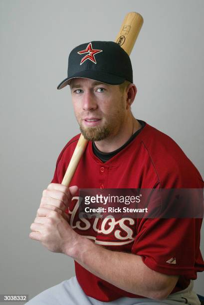 Infielder Jeff Bagwell of the Houston Astros poses for a picture during media day at Osceola County Stadium on February 26, 2004 in Kissimmee,...