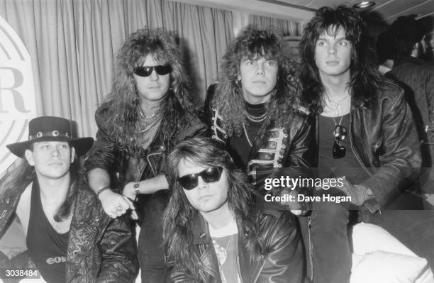 Swedish heavy rock group Europe at the San Remo pop festival, February 1989.