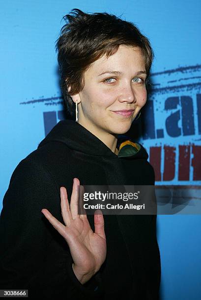 Actress Maggie Gyllenhaal arrives for Norman Lear's "Declare Yourself" event March 2, 2004 in Beverly Hills, California. 'Declare Yourself' is a...