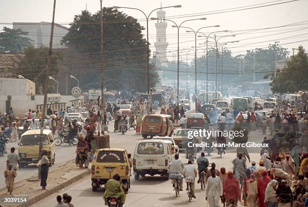 Traffic is seen in the streets of the old city of Kano, the oldest city in west Africa and the business and spiritual center of the northern Muslim...