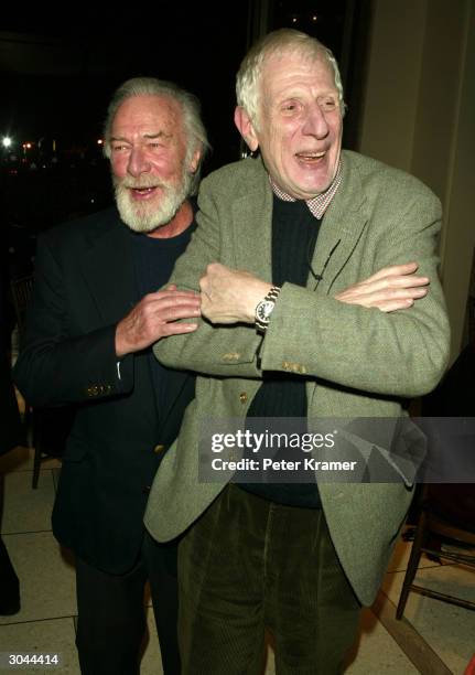 Actor Christopher Plummer and director Jonathan Miller attend the after party for Lincoln Centers opening night of "King Lear" on March 4, 2004 in...