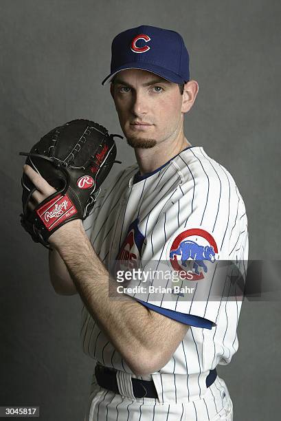 Pitcher Matt Clement of the Chicago Cubs poses for a picture during Cubs Photo Day at Fitch Park on February 28, 2004 in Mesa, Arizona.