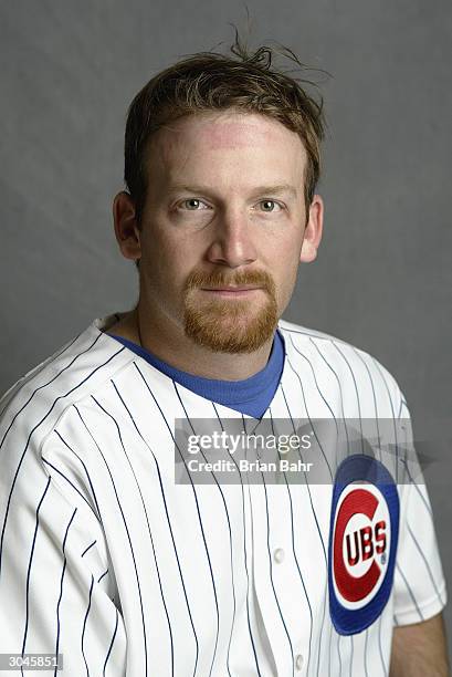 Pitcher Ryan Dempster of the Chicago Cubs poses for a picture during Cubs Photo Day at Fitch Park on February 28, 2004 in Mesa, Arizona.