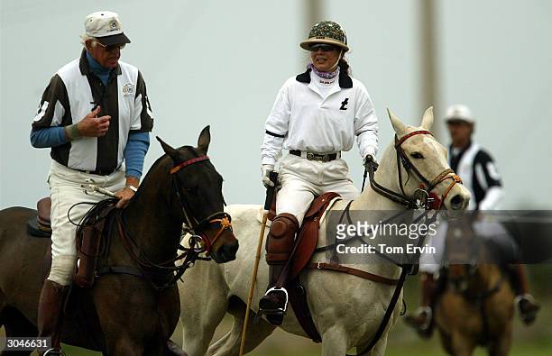 Dawn Maria Laurel plays polo at the International Polo Club Palm Beach February 6, 2004 in Wellington, Florida. Laurel is the third wife of actor...