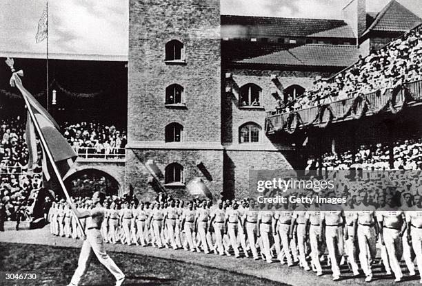 General view of the Opening ceremonies of the V Olympic Games on MAY 5, 1912 in Stockholm, Sweden.