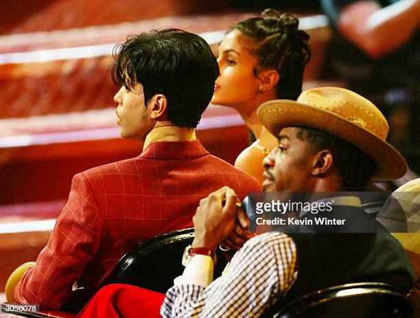 Singers Prince and Andre 3000 in the audience at the 35th Annual NAACP Image Awards at the Universal Amphitheatre, March 6, 2004 in Hollywood,...