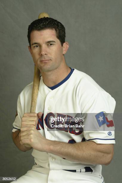 Infielder Michael Young of the Texas Rangers poses for a picture during Texas Rangers Media Day at Surprise Stadium on February 26, 2004 in Surprise,...