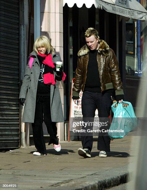 Liam Howlett and Natalie Appleton walk together March 3, 2004 in North London. Natalie gave birth to a baby boy today and the couple have named him...