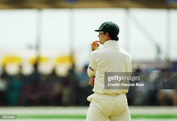 Ricky Ponting captain of Australia looks on from the field during day two of the First Test between Australia and Sri Lanka played at the Galle...