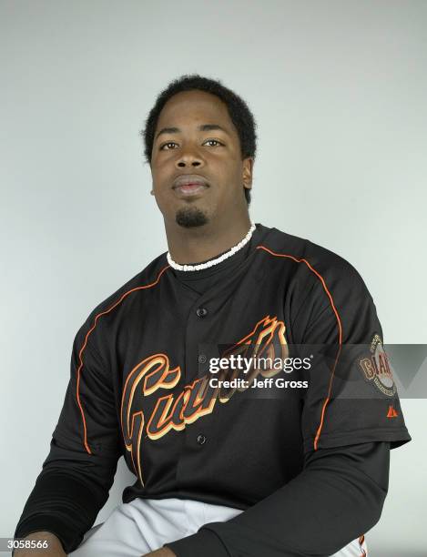 Pitcher Jerome Williams of the San Francisco Giants poses for a portrait during Photo Day on March 2, 2004 at Scottsdale Stadium in Scottsdale,...