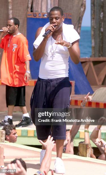 Rapper Jay-Z performs during MTV's Spring Break 2000 in Cancun, Mexico.