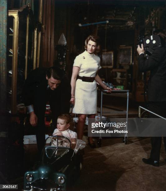 Princess Alexandra of Kent with her husband Angus Ogilvy and their daughter Marina Ogilvy during the filming of a Royal Television programme.