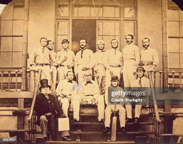 The England cricket team assembled at Lord's in London before leaving for the 1863 test match in Australia. They are Julius Caesar, Alfred Clarke,...