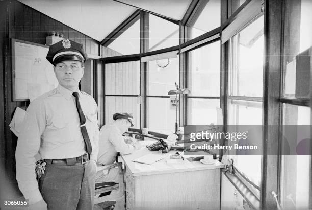 Prison officers on duty at San Quentin State Prison in California.