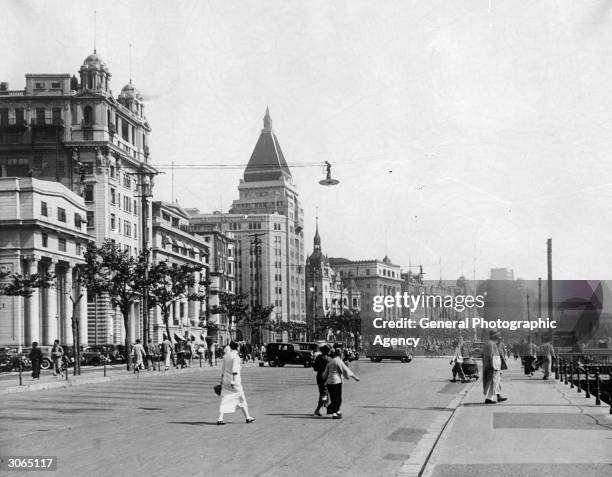 The Bund in Shanghai a waterfront street housing most of the big banks and top-class hotels