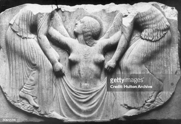Bas relief of the birth of the Roman goddess Venus , as she rises from the sea. Original Publication: From the Throne of Venus in the Museo delle...