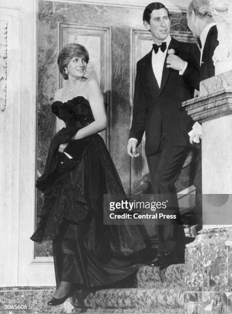 Prince Charles and his fiancee Lady Diana Spencer attend their first public engagement together, a recital at London's Goldsmith's Hall in aid of the...