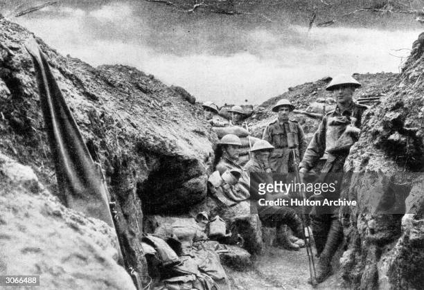 Infantry of the 15th Brigade in a bomb-step close to the enemy line near Morlancourt.